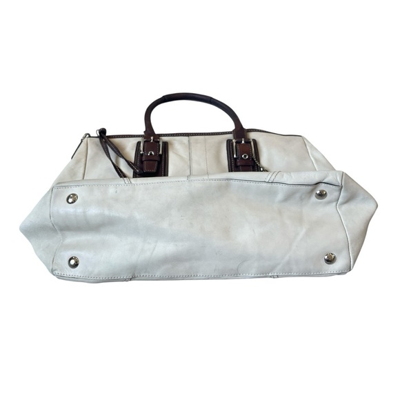 Coach Hampton F12444 Beige Brown Leather Satchel Bag - Picture 5 of 11